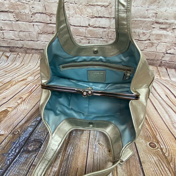 FINAL SALE‼️ Coach ergo gold Metallic leather bag - Picture 5 of 12